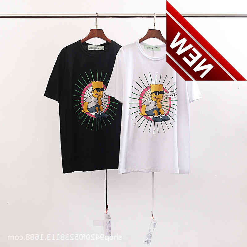 

Off Fashion T-shirts 50%discount and Spring Tide Summer Brand Co Branded Cartoon Simpson Series Round Neck Pullover Short Sleeve Batch Factory Direct Sale, White