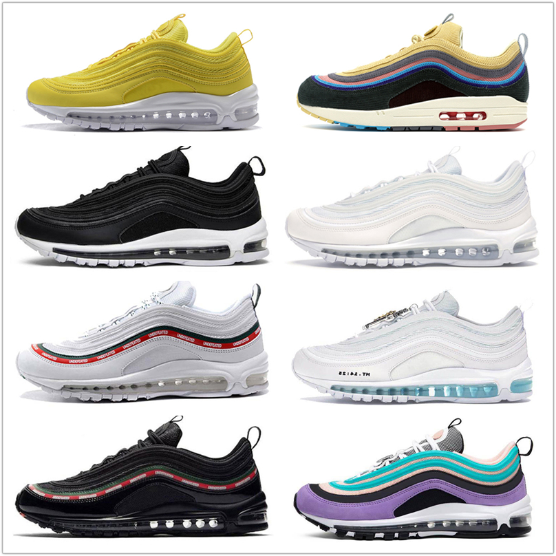 

Top Quality UNDEFEATED 97 Boots mens Casual running shoes Plat bred royal triple black white 97s Sliver Bullet South Beach Worldwide women airs cushion sneakers, Bubble package bag