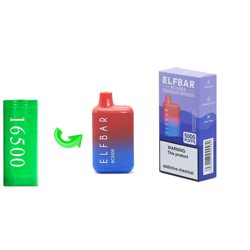 

16500 Battery Elf BC5000 Disposable 5000 Puffs 650mAh13ml rechargeable 12colors