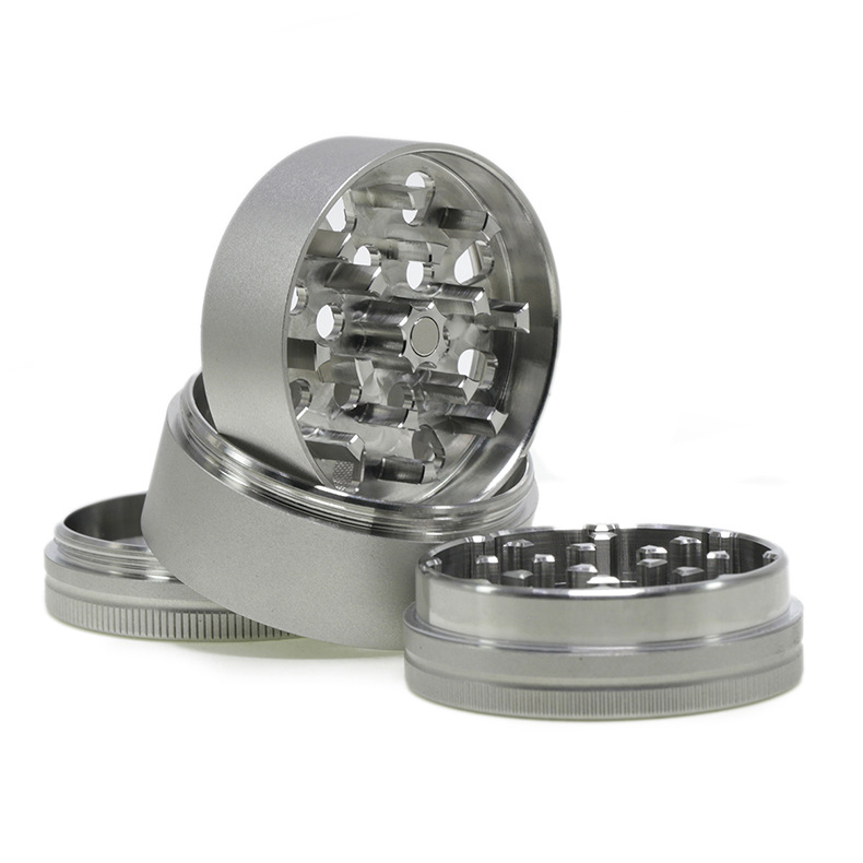 

Stainless steel grinders smoke grinder diameter 50mm 63mm 2 parts four layers flannelette bag herb crusher