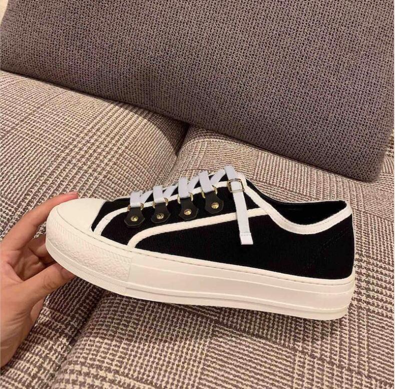 

Popular Luxury Summer Fashion Designer Womens Casual Low-Top Espadrilles Canvas Print Ladies Shoe Sneakers Flat Shoes 35-41, White