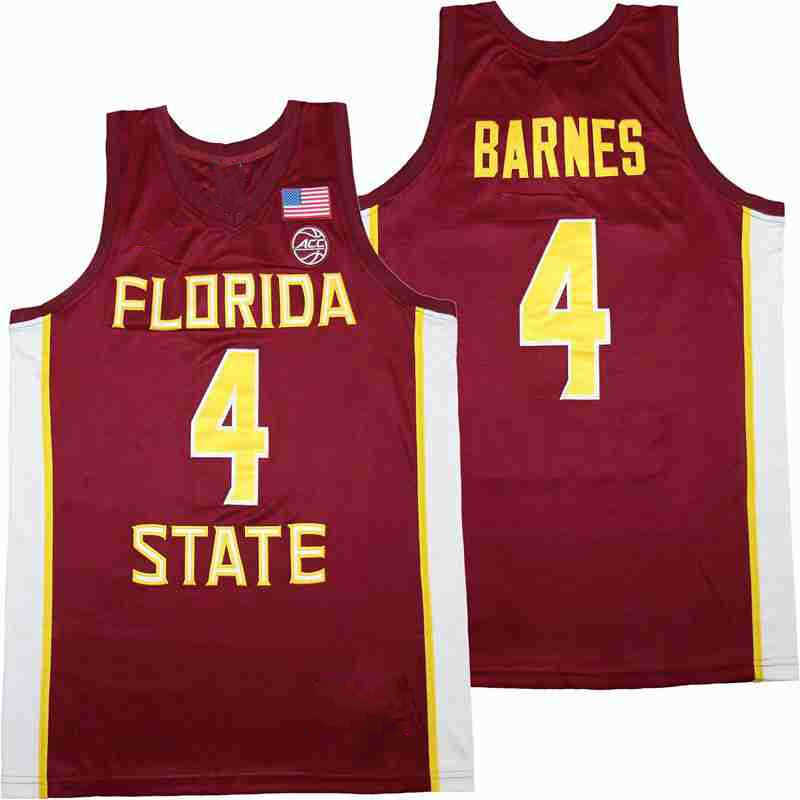 

Movie NCAA Florida 4 Scottie Barnes Red Basketball Jersey, Picture