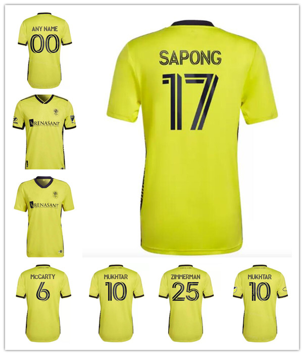 

22-23 Nashville Mens SC Soccer Jerseys McCARTY BADJI MUKHTAR Home Away Football Shirt LEAL DANIEL RIOS ZIMMERMAN Short Sleeve Uniforms