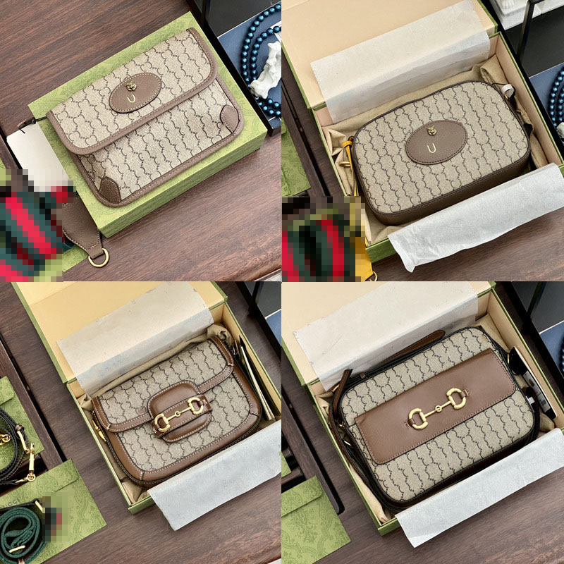 

Top Quality Neo Vintage Canvas Print Camera Purses Tiger Head Messenger Bag Men Women Shoulder Crossbody Bags with Colored Strap Ophidia Designer Handbags, Add box