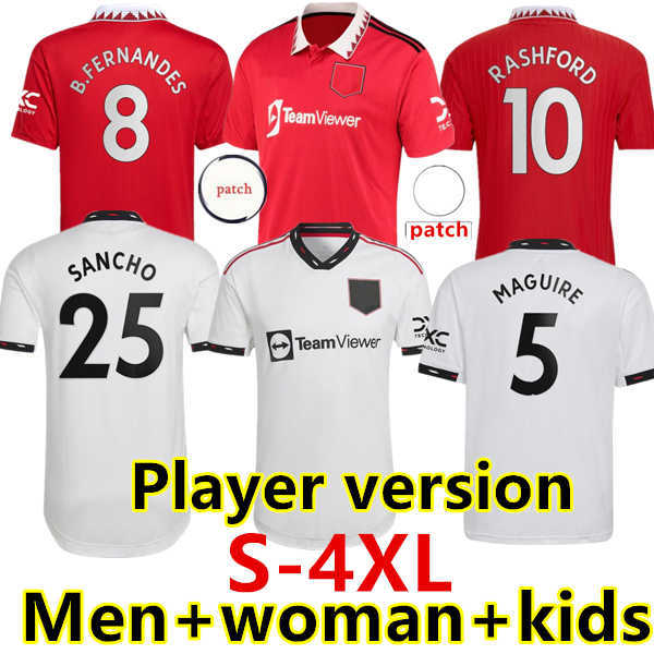 

S-4XL 22 23 SANCHO soccer jerseys Fans Player version BRUNO WOMEN MANS UTDS FERNANDES LINGARD SHEW RASHFORD GREENWOOD football shirt 2022, 22/23 home