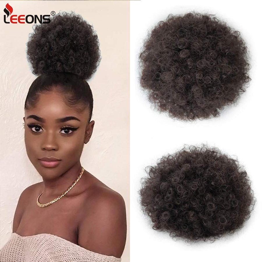Accessories Cheap Afro Puff Drawstring Ponytail Synthetic Short Afro Kinkys Curly Afro Bun Extension Hairpieces Updo Hair Extensions Costume-image-762268566