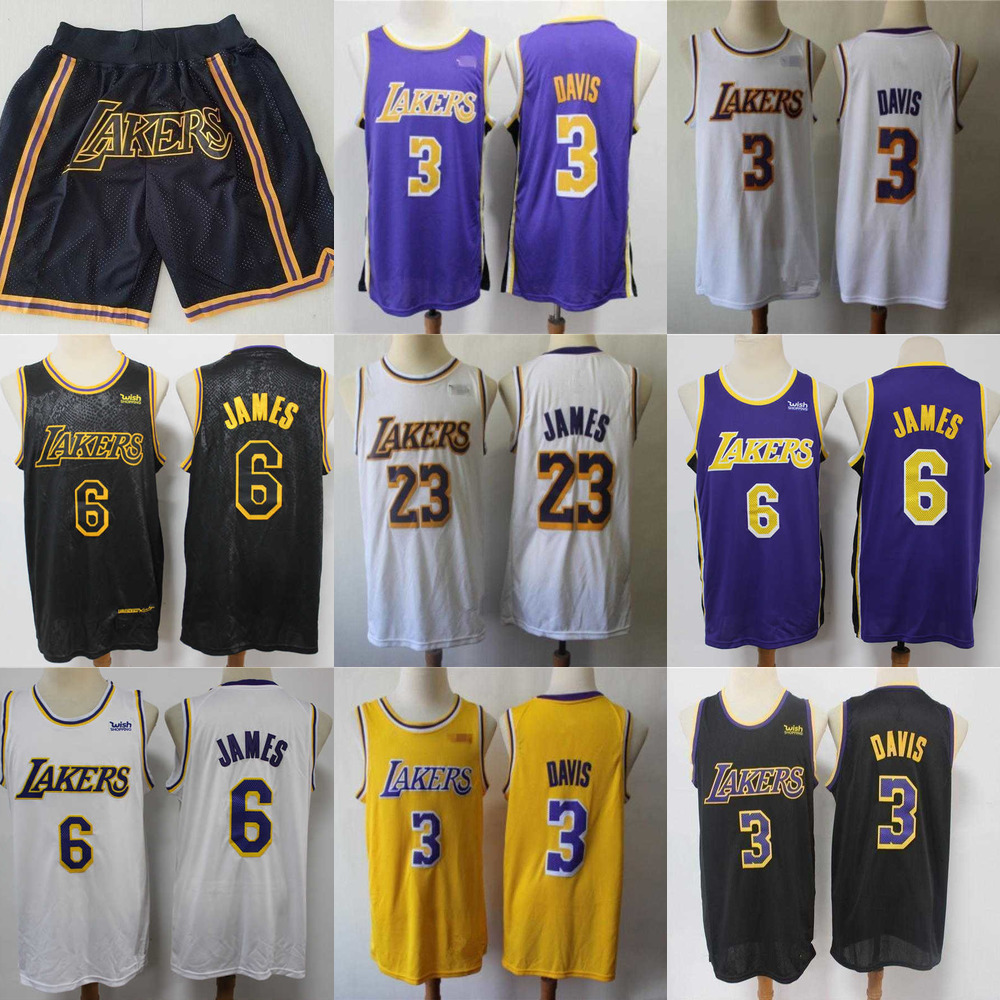 

Los Angeles''Lakers''MEN Jersey lebron 23 6 James Anthony 3 Davis Basketball Shorts Basketball Jerseys yellow, Color