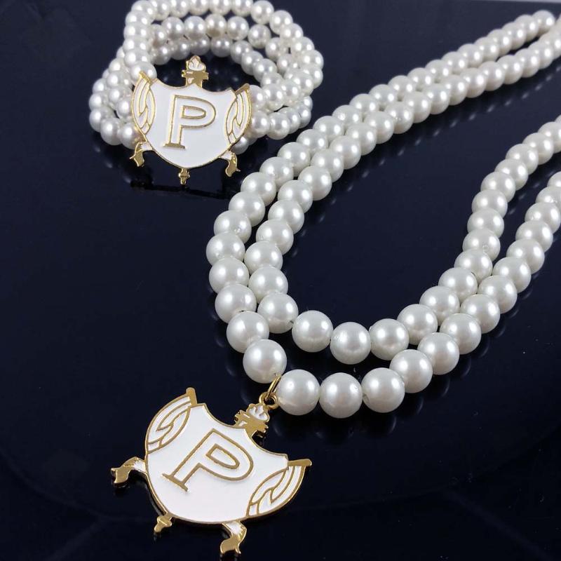 

Pendant Necklaces Topvekso Rho Sorority SGR Philo Pearl Necklace Multilayer Statement Jewelry Long Choker