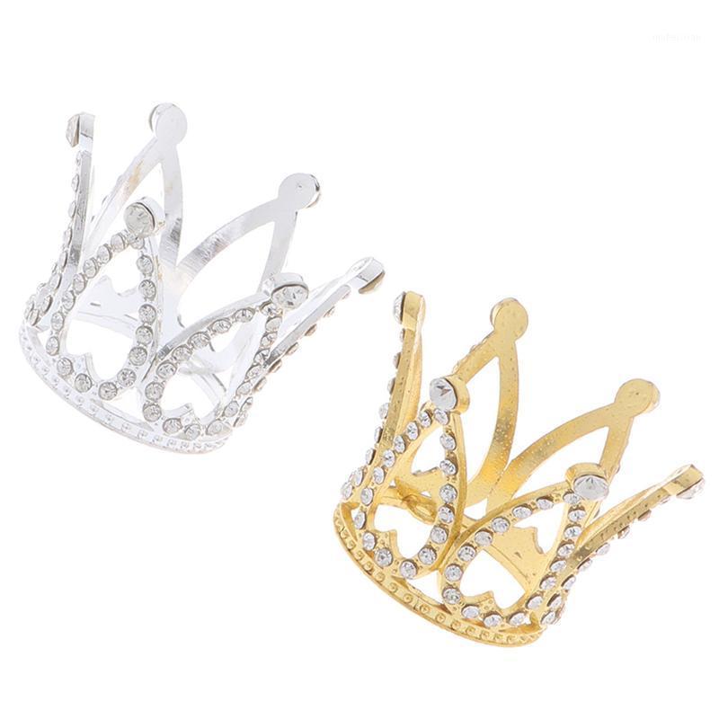 

Hair Accessories Mini Crown Princess Topper Crystal Pearl Tiara Children Ornaments For Wedding Birthday Party Cake Decorating Tools, Gold