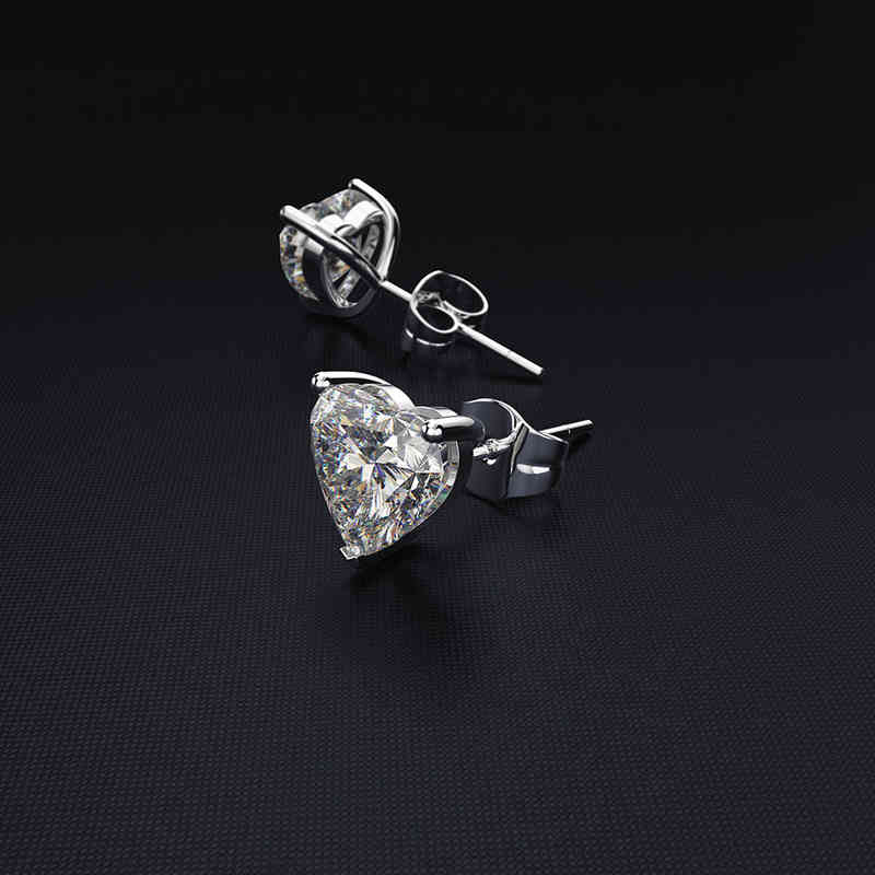 

Wong Rain 925 Sterling Silver VVS1 0.5 CT Real Moissanite Gemstone Anniversary Wedding Heart Earrings Fine Jewelry Wholesale