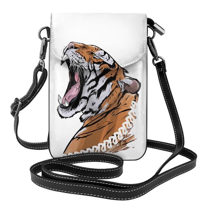 

Evening Bags Roaring Tiger Shoulder Bag Animal Funny Leather Shopping Women Student Gifts PurseEvening