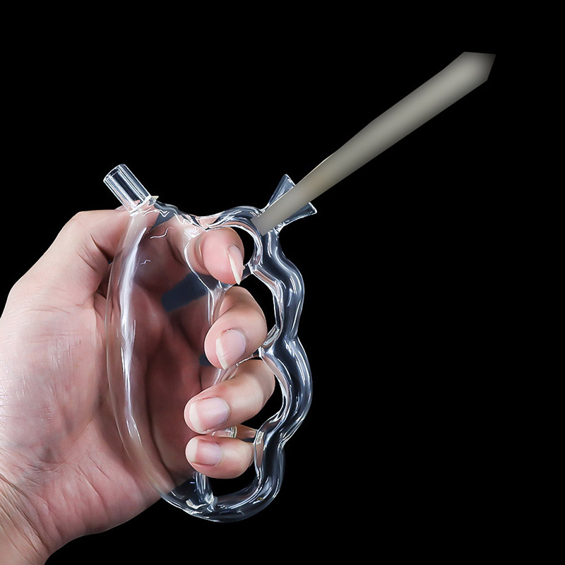 

Fingers Glass Smoking Pipes Knuckle Bubbler Hookah Shisha Oil Burner Dabs Rig Water Pipe Bong Cigarette Holder Filter Tips Father's Day Gift ZL0649