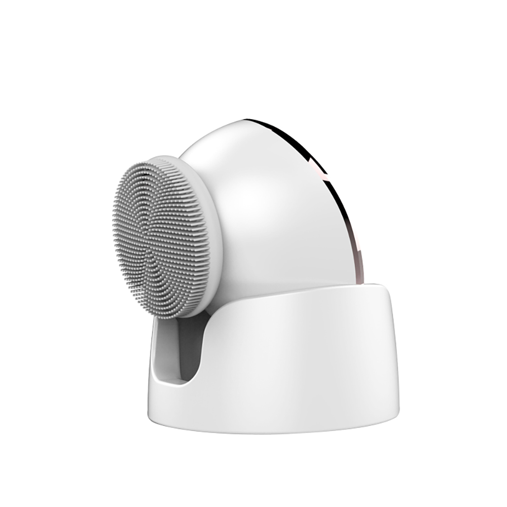 

Silicone Waterproof Vibrating Face Massager 45 Degree Heating Facial Skin Cleansing Brush