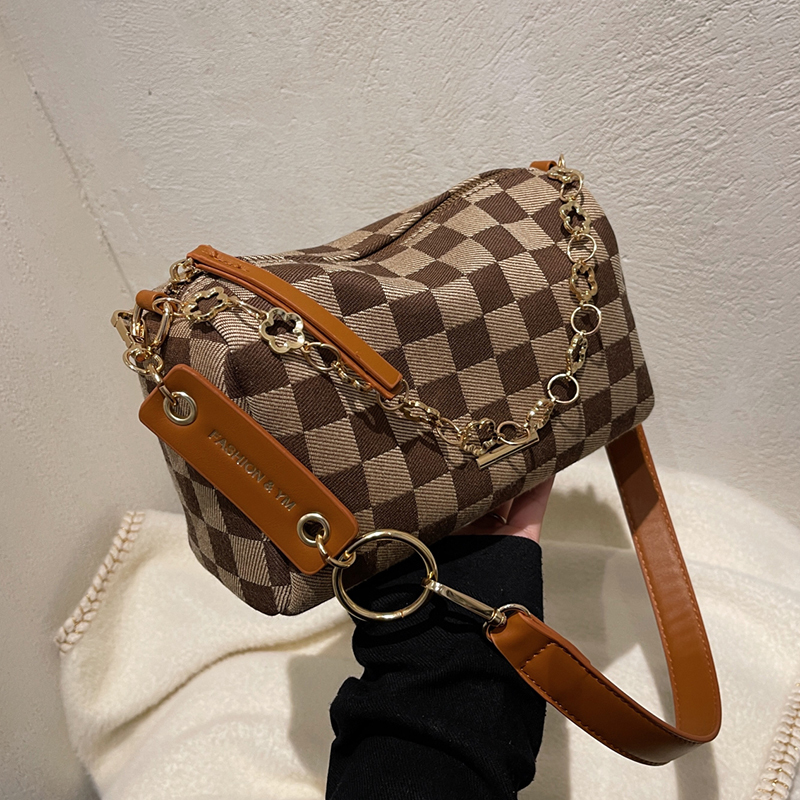 

Plaid Weaving Bucket Crossbody Bags For Women Travel Simple Brand Luxury Designer Shoulder Ladies Handbags and Purses 220616, Coffee