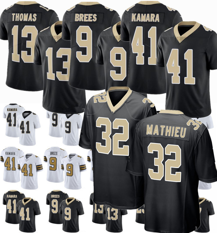 

41 Alvin Kamara Jersey Men 9 Drew Brees 51 Cesar Ruiz 13 Michael Thomas 23 Marshon Lattimore 7 Taysom Hill 94 Cameron 56 DeMario Davis 32 Tyrann Mathieu Football Jerseys, Black