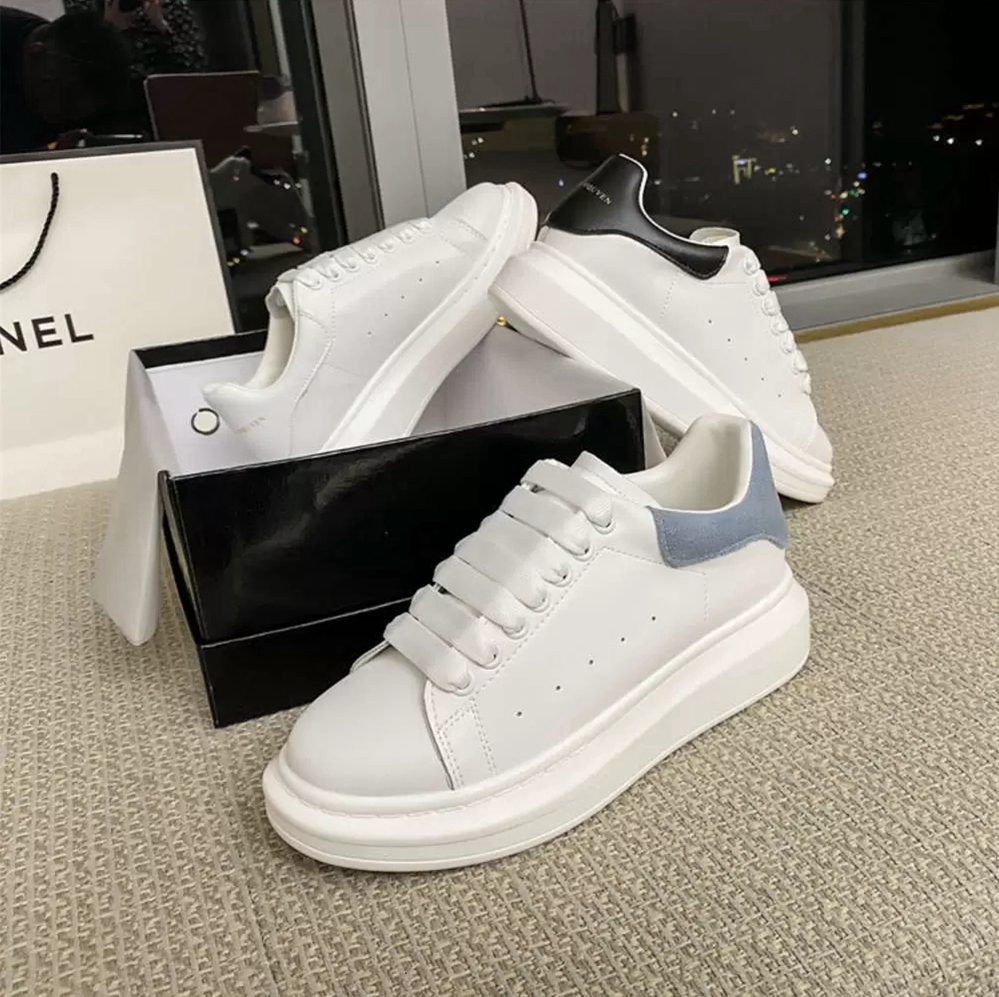 

2022 Designer Logo Oversized Casual Shoes White Black Leather Luxury Velvet Suede Womens Espadrilles Trainers mens women Blue Flats Lace Up Platform Sole Sneakers, 10