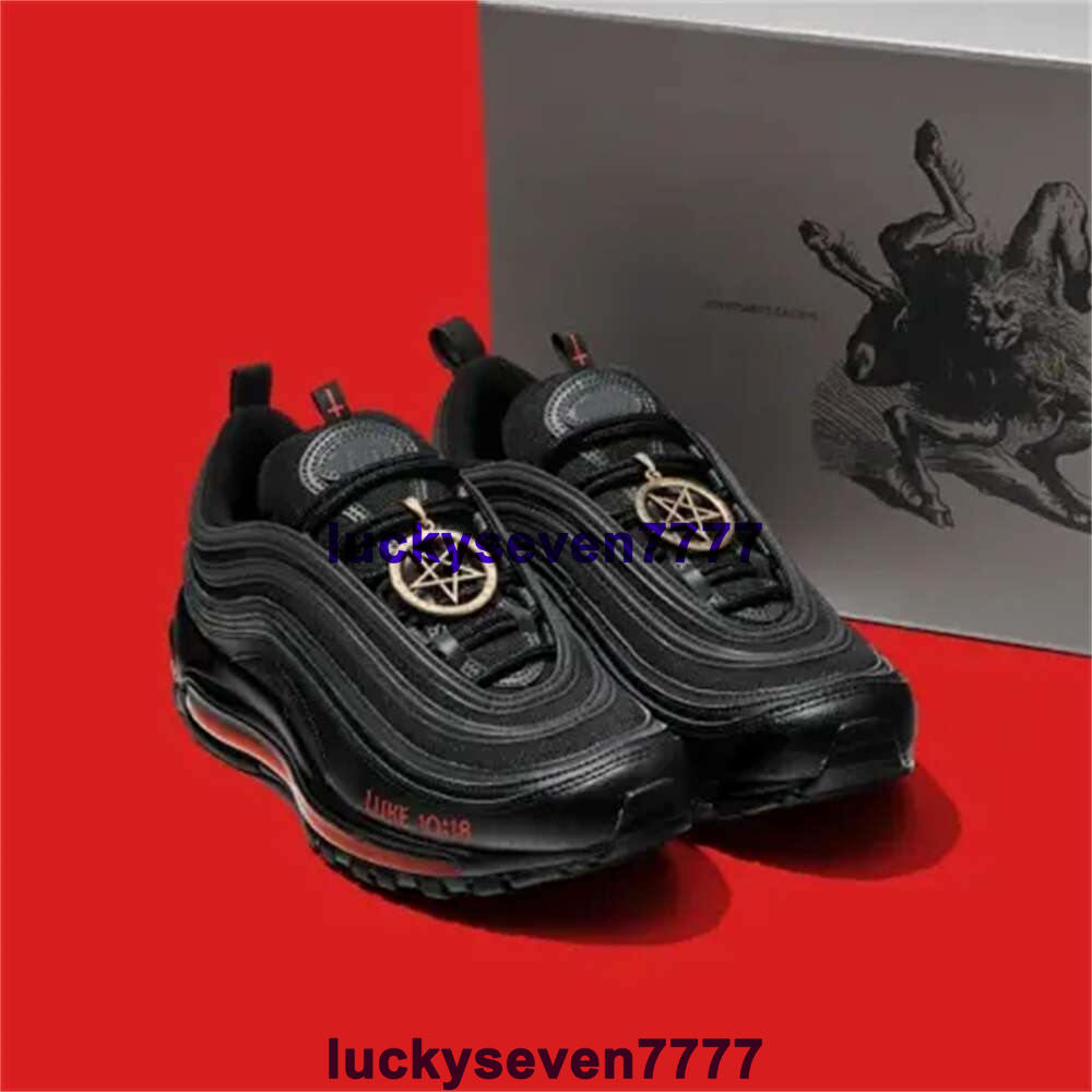 

INRI Jesus Max Shoes Size 12 MSCHF Mens Air Sneakers 97 Runnings Women Us 12 Satan Casual Black US12 Trainers Eur 46 Zapatillas Fashion Athletic Big Size