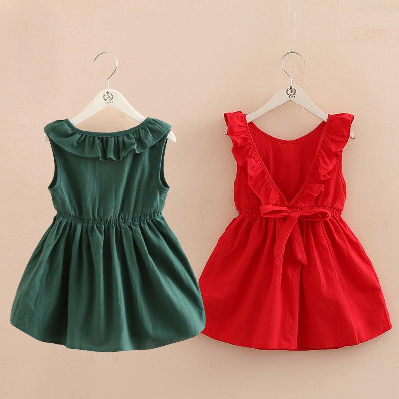 

Girl's Dresses Summer 2 3 4 6 8 10T Years Children Birthday Backless Princess Elegant Bow Party Dance Prom Little Girls Kids DressGirl's, Red