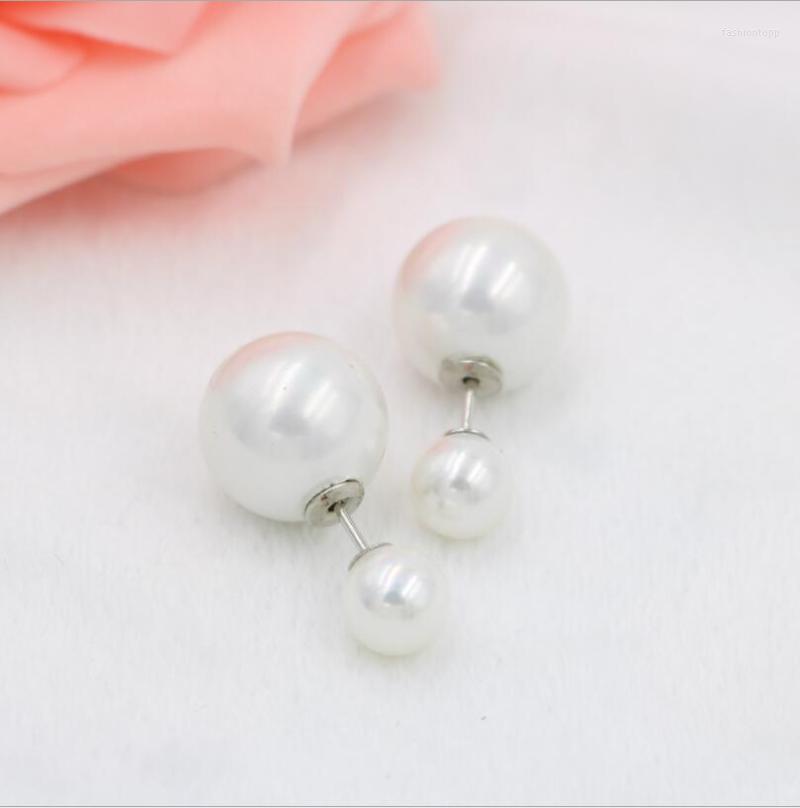 

Front And Rear Natural Shell Pearl Stud Earrings Temperament Ladies