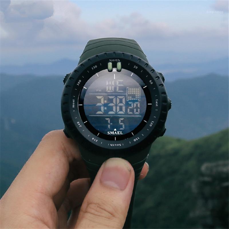 

Wristwatches SMAEL Brand Men Sport Style LED Digital Watch Analog Military Wathes Mens Waterproof Clock G Relogio Masculino, Black