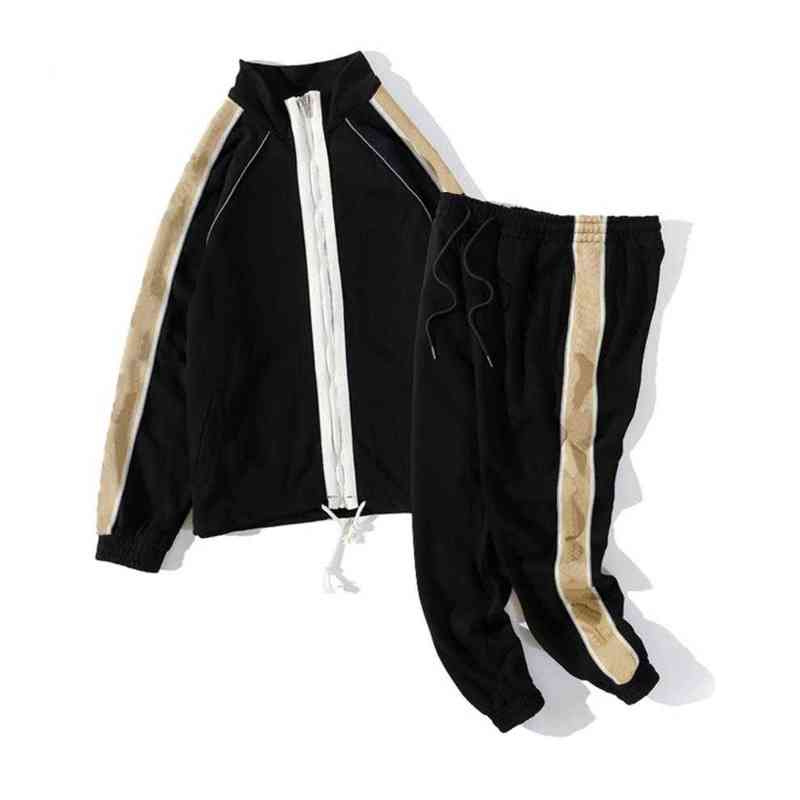 

Tracksuits Man Clothes Brand mens Sweat Suit spring Autumn Long Sleeved Two-piece Set Fall Tracksuit Jogging Jackets pants sportsw242C T220809, Black