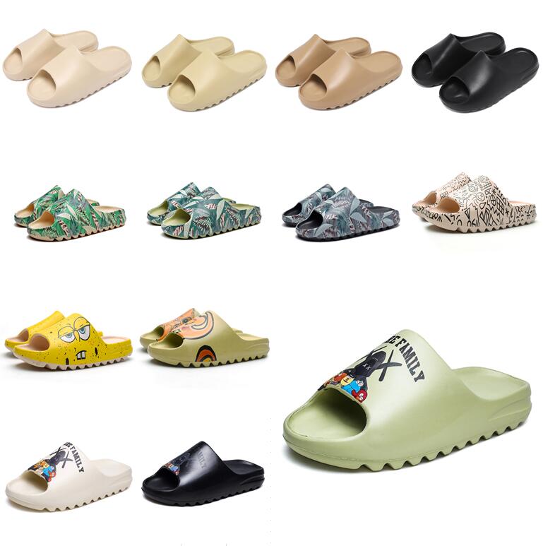 

Top SLRN 2022 slipper sandals sandal Graffiti Desert Sand Triple Black White Resin west Slide Foam Runner Sesame Street pattern pure core Slippers size36-46, Custom made