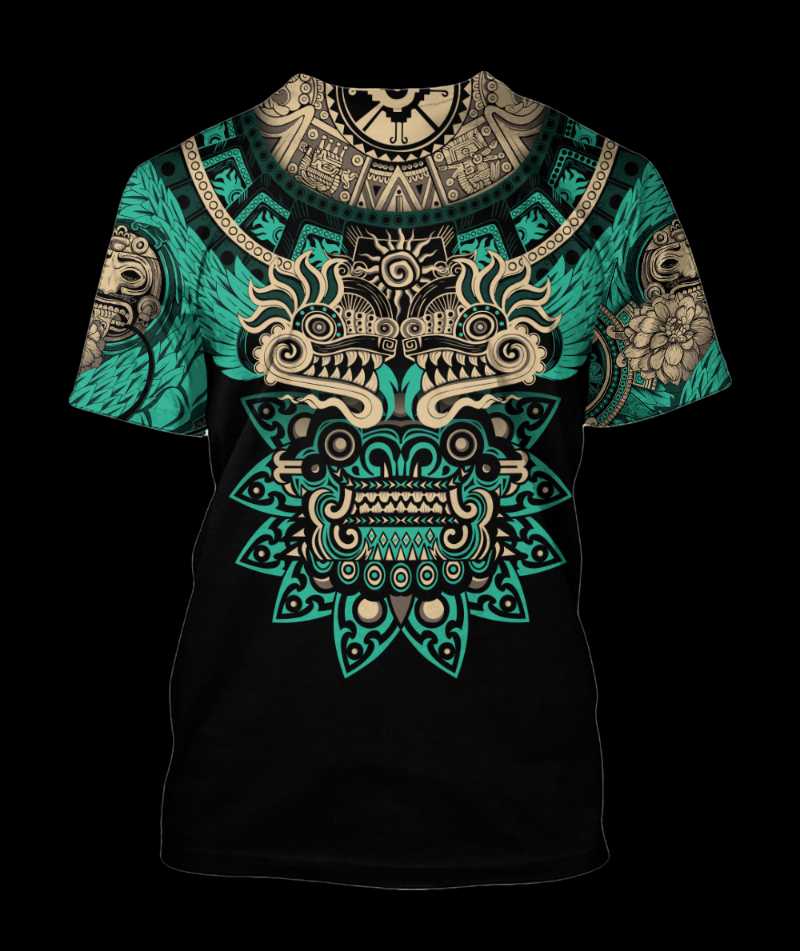 

Men's T-Shirts Mexico Aztec Quetzalcoatl Skull 3D Summer Tshirt Men/Women Ropa Casual Streetwear O-neck Tee Shirt Homme Oversized Tops K233, 23