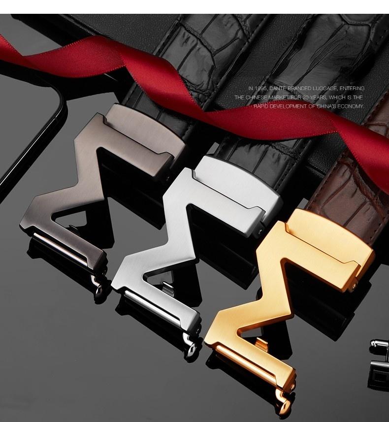 

Belts Luxury Men M Letter Pattern Genuine Leather For Dress Brand Famous Strap Designer Belt, Black