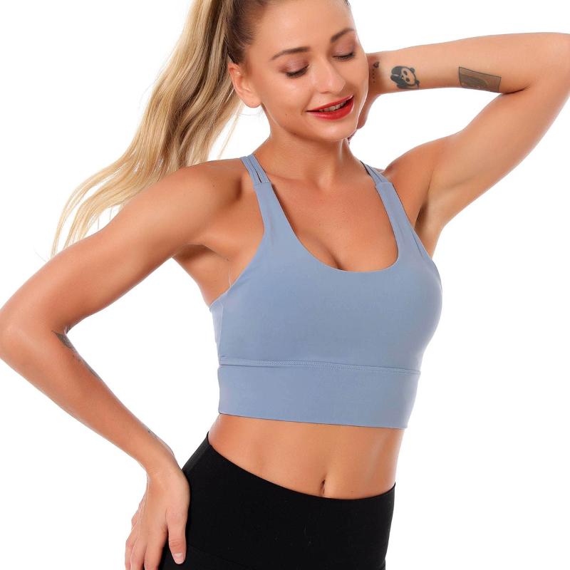 

Women' Tanks & Camis Cross Back Sport Bra Sexy Women Yoga Crop Solid Color Training Tops Cosy Tight Vest Backless Sportwear Runing Underwea, White