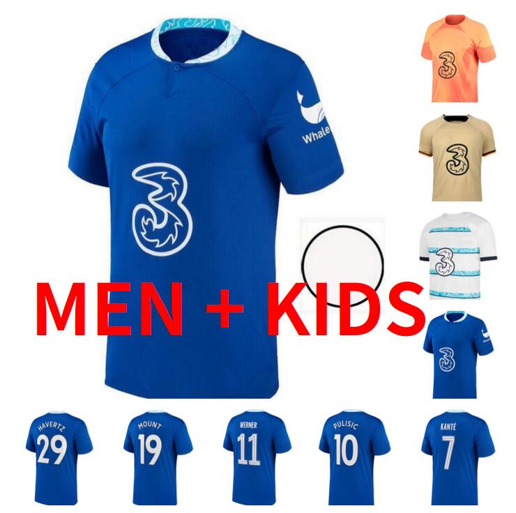 

22 23 STERLING Soccer Jerseys PULISIC MOUNT 2022 2023 JAMES JORGINHO WERNER ZIYECH Football shirt KANTE HAVERTZ CHILWELL T. SILVA KOVACIC JORGINHO Men Kids Kit
