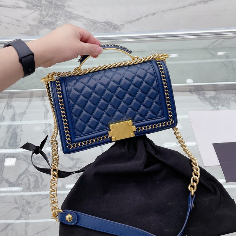 

2022Ss W France Womens Classic Flap Quilted Lambskin Bags Top Weave Handle With Gold Metal Hardware Totes Purse Adjustable Shoulder Strap Crossbody Handbags 25*15CM, Box