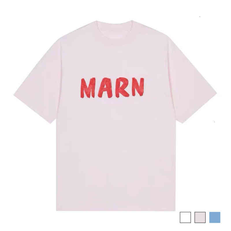

Ess T Shirts Clothing Mens T-shirts High Version Marn Mani Round Neck Loose and Versatile Letter Printed Short Sleeve T-shirt Summer Unisex Tricolor, White