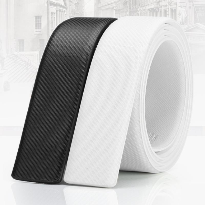 

Belts No Belt Buckle Two Layer Leather Men's Fashion Real Strap ForJeans Cinturones Hombre 3.3cmBelts, White