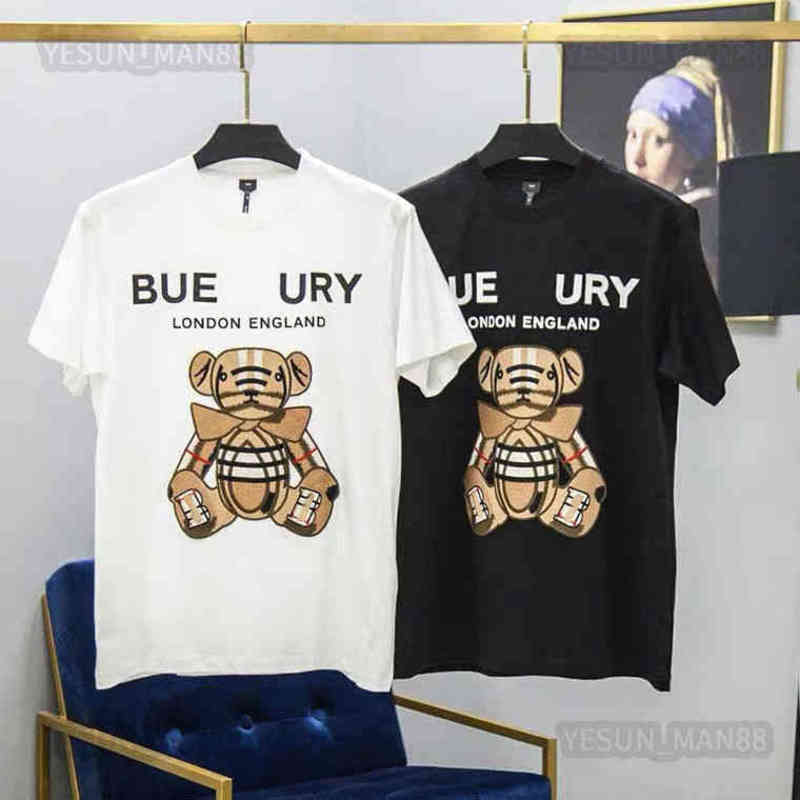 

Designer Burberys Classic Luxury T Shirt Burbs Checkered Bear Printed Fashion Summer Bbr Mens And Womens Couple Short Sleeves Tee