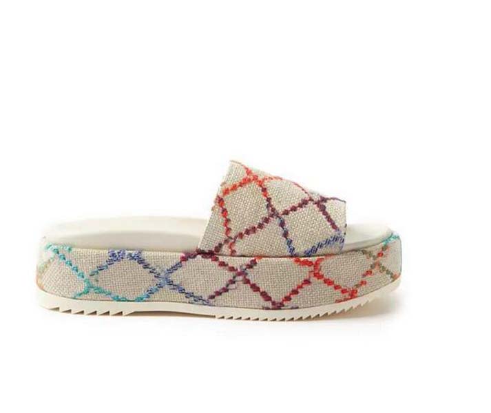 

2022 new color womens platform sandals mid heel slippers fashion canvas slides with box and dust bags, #8