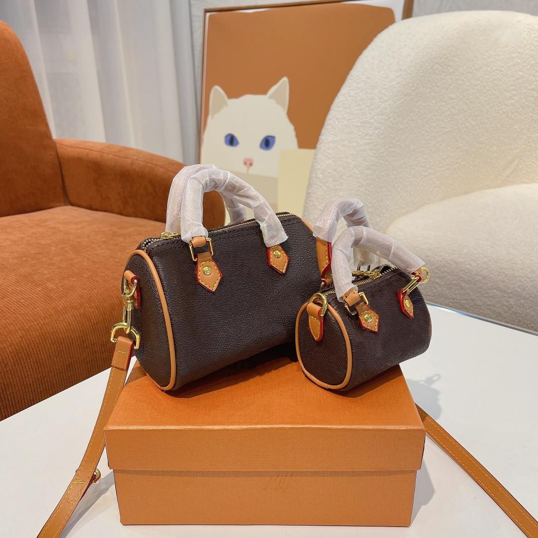 

5A+ Quality Cowhide Nano 2pcs Speedy women fashion shoulder bags designer totes handbags lady crossbody messenger bag M61252, Vip-don't order