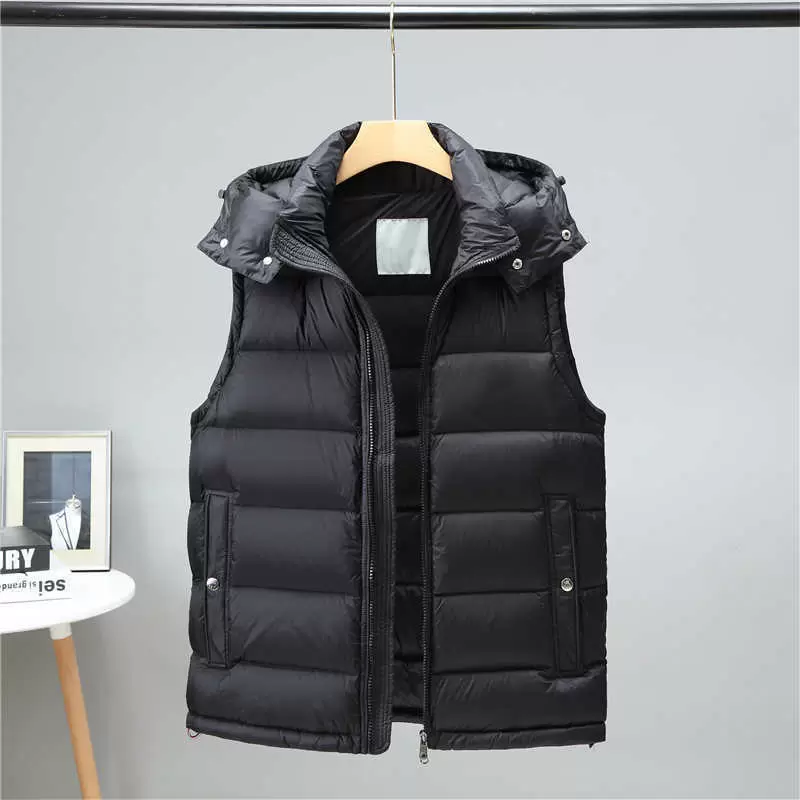 

fashion with cap casual sport vest white duck down thickened vest 2001, Blue