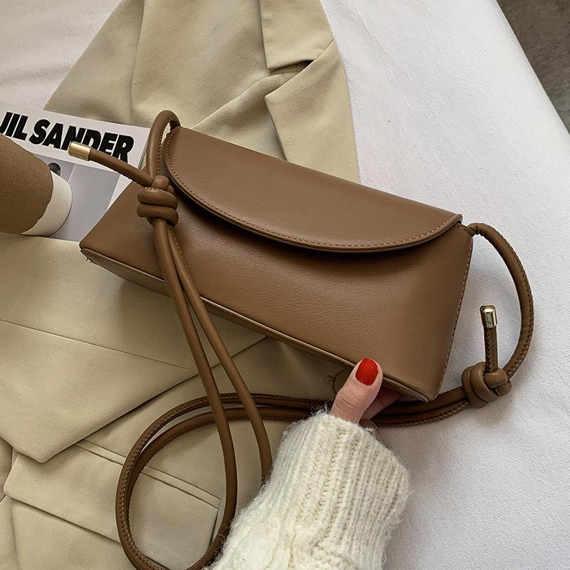 

Evening Bags Retro Solid Color Small Pu Leather Mini Crossbody Bag For Women Shopping Purse Simple Style Shoulder BagsEvening, Black