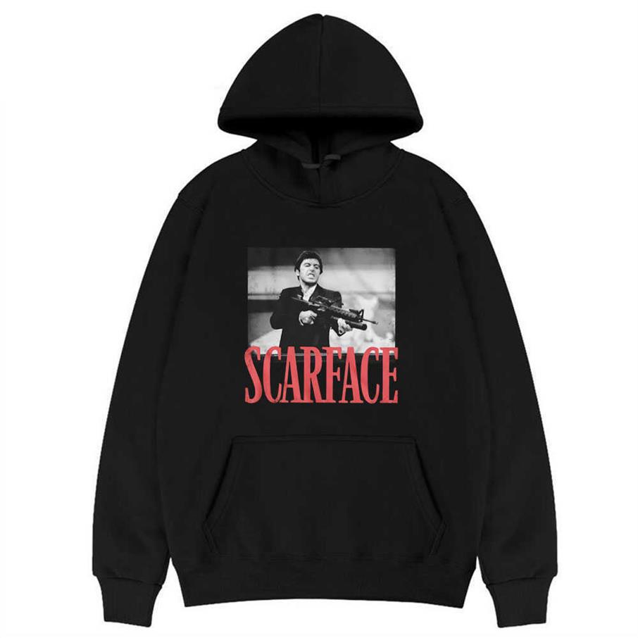 

Scarface Tony Montana Big Guns Little Friend Men' Hoody Sweatshirt Pacino Gangster Movie Tops Unisex Oversized Casual Hoodie308S, Orange