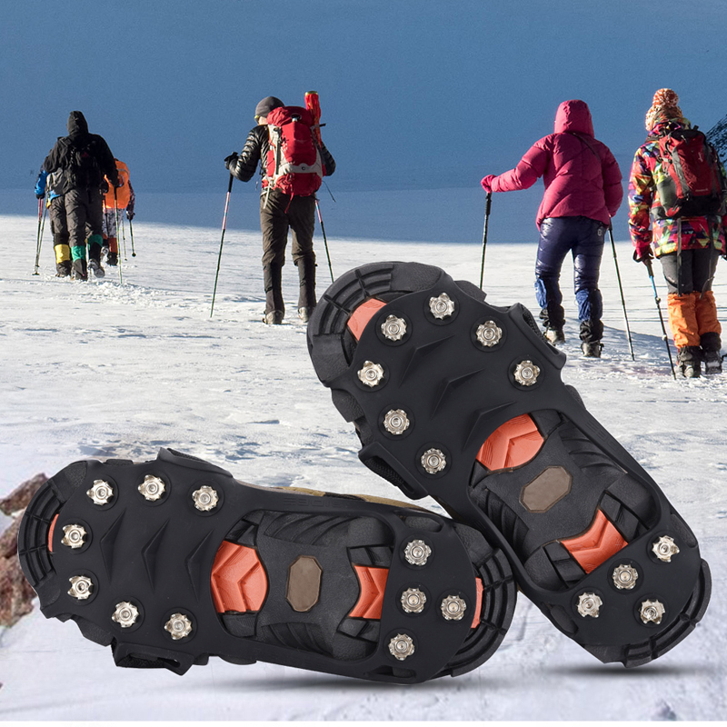 

11 Studs Anti-Skid Crampons for Climbing Snow Ice Shoe Spikes Ice Grips Cleats Winter Outdoor Fishing Anti Slip Covers for Shoes