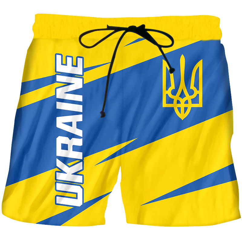 

3D Ukraine Men Shorts Sublimation Print Women' Ukraine Clothing Knee Casual Love Ukraine Flag Short Pants Drop Custom 220613