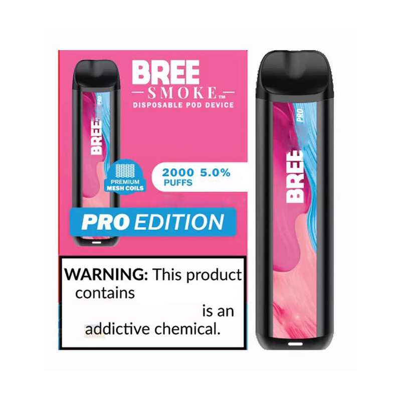 

BREE PRO Bars 2000 Puffs Disposable Vape Pen E cigarettes 1000mAh Battery 6ml 5% Prefilled Pods Cartridges PreFilled Vaporizers Device