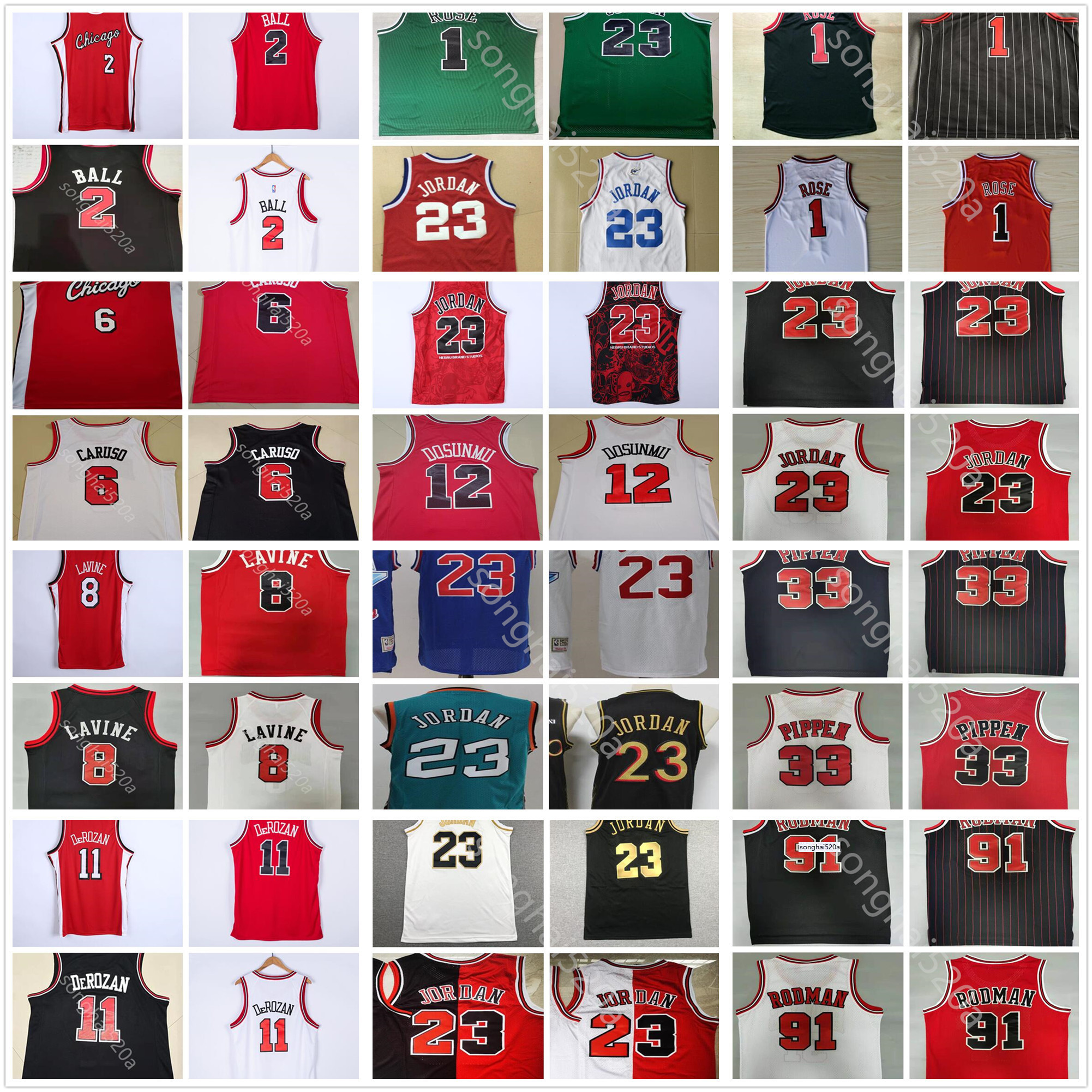 

Chicago''Bulls''Lonzo 2 Ball 11 DeRozan Basketball 23 8 LaVine Caruso Derrick 1 Rose Scottie 33 Pippen Dennis 91 Rodman''Nba''Jersey, Black