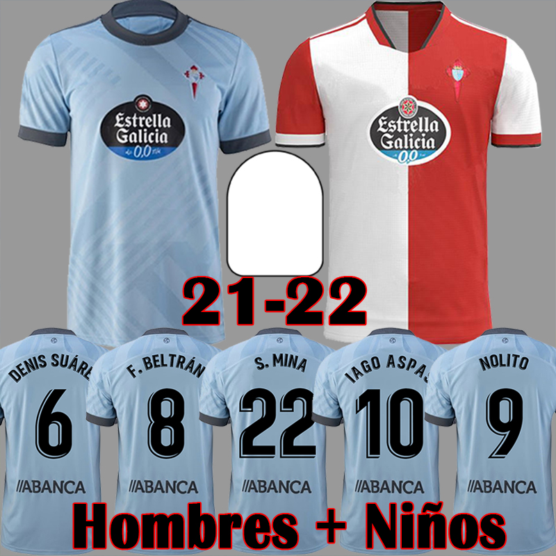 21 22 RC CELTA DE Vigo Soccer Jerseys Iago Aspas Santi Mina Boufal Football Shirts 2021 2022 Top Quality Men Kit Kids Uniforme