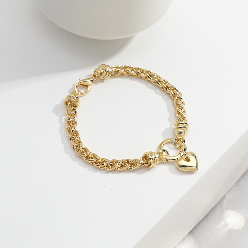 

AENSOA Punk Thick Twisted Cable Chain Bracelets for Women Gold Color Chunky Rope Vintage Bracelet 220716