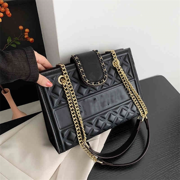 

62% OFF trendy bags 2022 New Designer Handbags High texture Chaoling lattice messenger net red versatile ins capacity chain shoulder, Sky blue