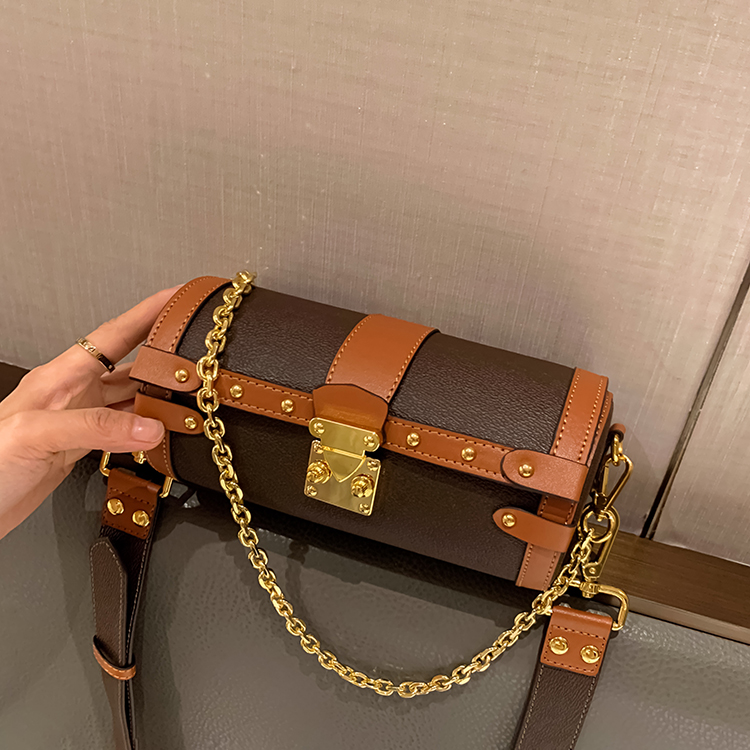 

Retro High Quality Luxury Cylinder Handbag 2022 New Women Pillow Bag Hung Armpit Shoulder Portable Exquisite Chain Bag