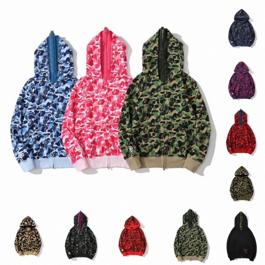 

Fashion Mens Designer Hoodies Men Women Printing Shark Hoodie Tide tylist Jacket Hoody Camouflage Sweatshirts For Male 17 Colors Size 2XL/3XL, 15