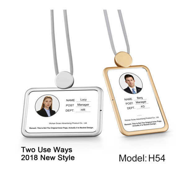 Metal 45cm Lanyard Tag Sleeve Aluminum Vertical and Horizontal 2 Use Practical Office ID Card Badge Holder Employee Name Card Case-image-671148732