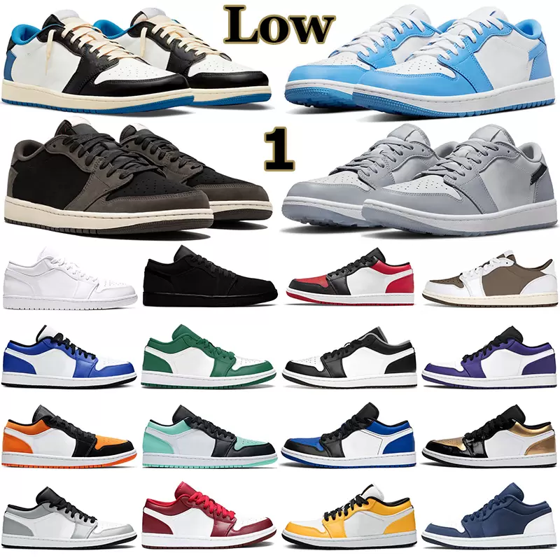 

Newest Low 1 1s mens basketball shoes dark mocha university blue SE Light Smoke Grey Gym Red white Atmosphere dark teal pine green gold toe men women sneakers trainers, 33